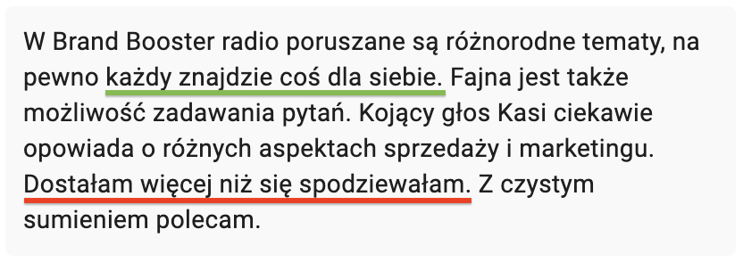 Opinia uczestniczki BBR