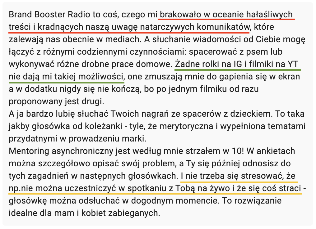 Opinia uczestniczki BBR