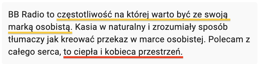 Opinia uczestniczki BBR